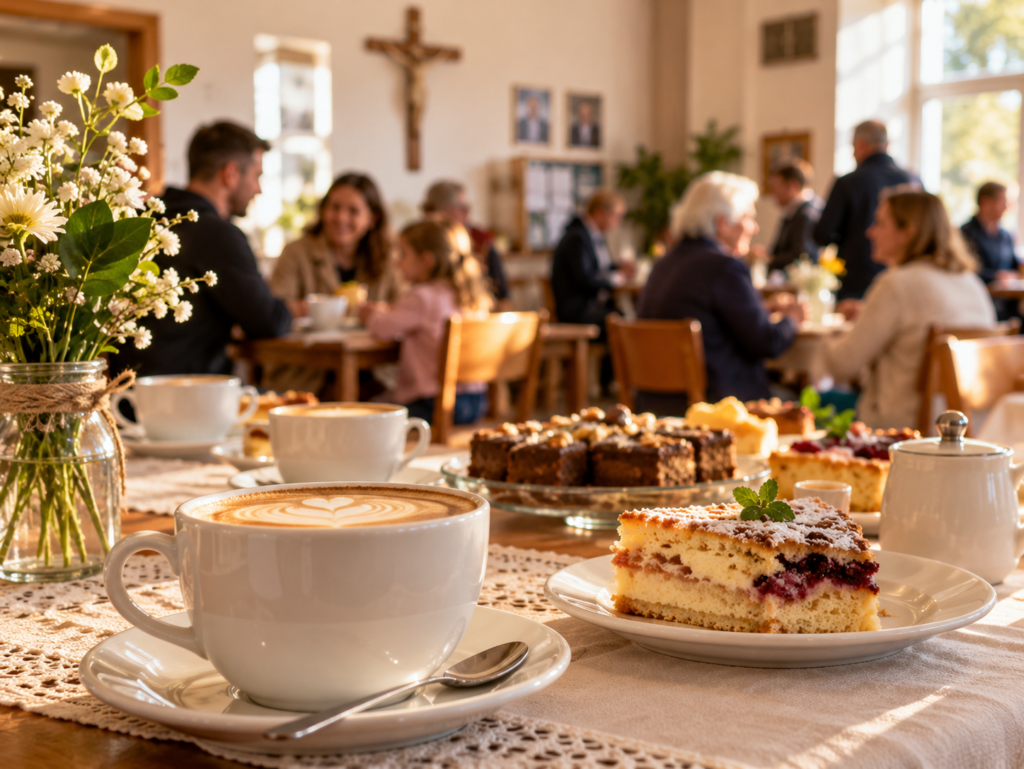 kawa i ciasto w parafialnej kawiarence